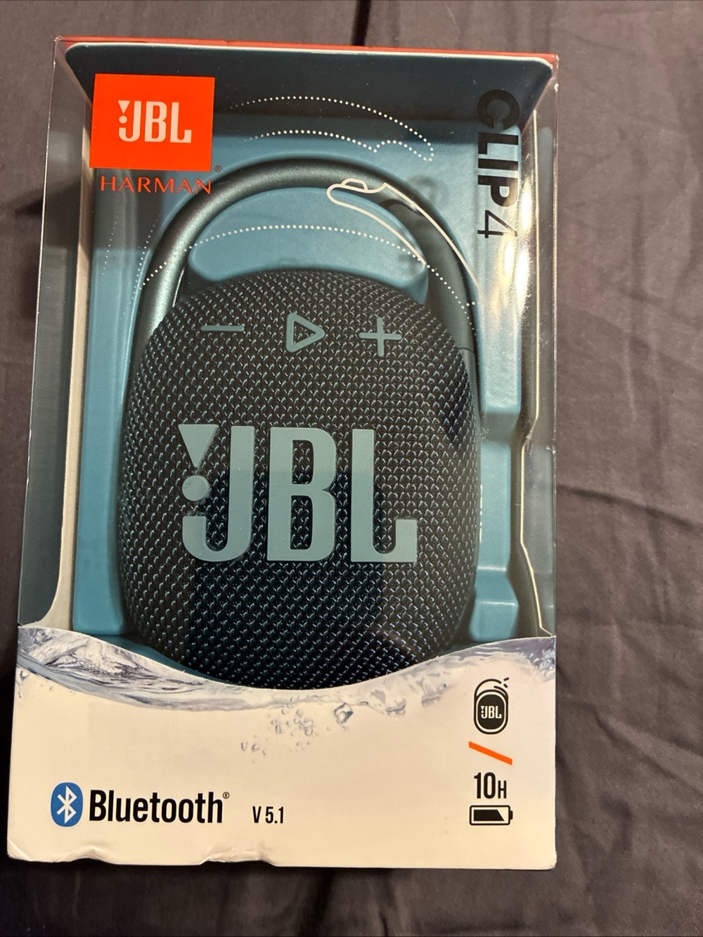 JBL clip 4 portable Bluetooth speaker blue